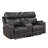 Hirah Dark Gray Microfiber Manual Recliner Loveseat With Cupholder Function And Built-In USB Port