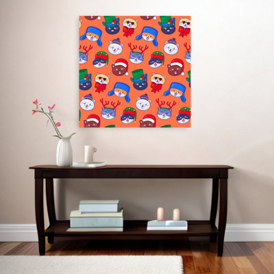 Adorables chats mignons, fantaisie, chat, fantaisie, art mural contemporain, hiver
