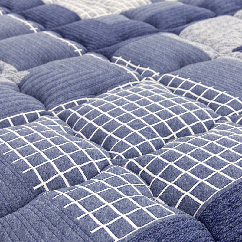 Grand matelas de 14 pouces de large avec unité de poche, mousse à mémoire de forme et housse en tissu super doux, lit long multi-compressé bleu