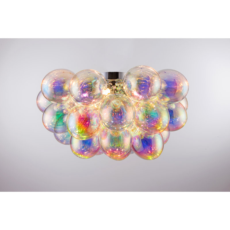 Abdurrahman Glass Semi Flush Mount, Iridescent