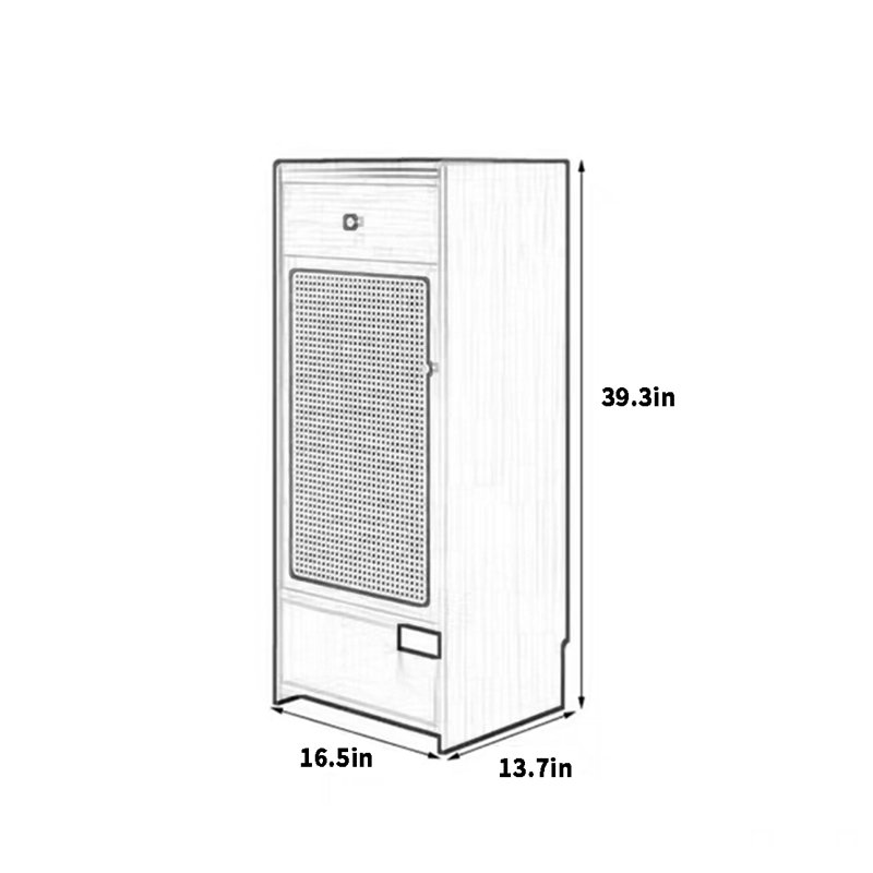 10 Pair Shoe Storage Cabinet, Dark Brown Wood