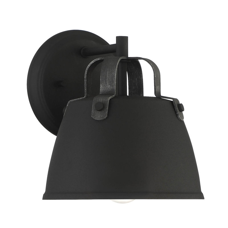 Steel Wall Light, 9" H x 9" W x 8.25" D