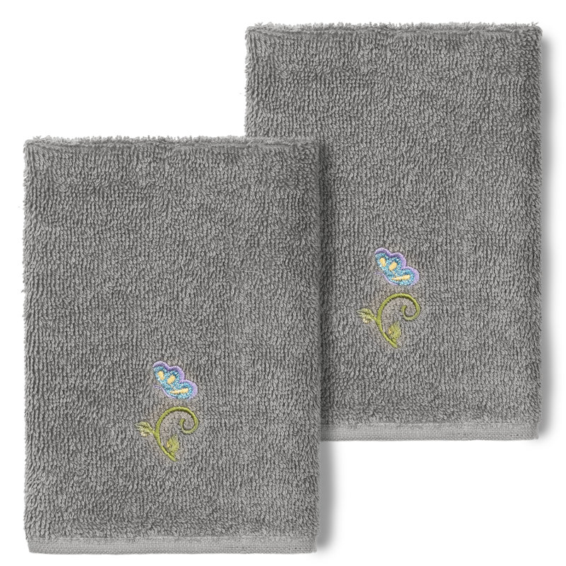 Rebecca Turkish Cotton Washcloth, Dark Gray