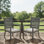 Ensemble de 4 chaises de patio en aluminium toutes saisons de 23 po avec coussins gris épais et structure grise