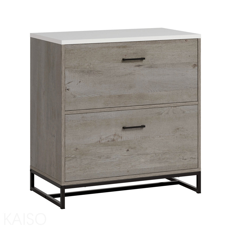 Brown Finish File Cabinet With Full-Extension Slides For Easy Access