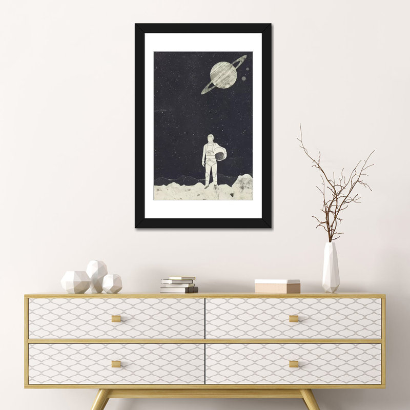 « explorer », impression sur toile tendue, Papier avec cadre noir, Blanc, H 24 po x l 16 po x P 1 po