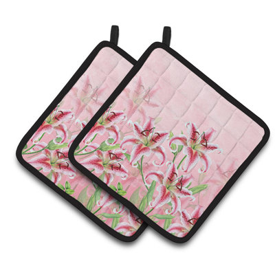 Caroline's Treasures Floral Polyester Potholder Set