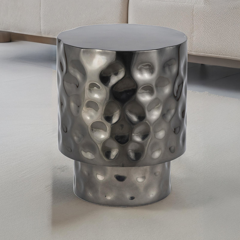 Modern Style end Table, Nickel