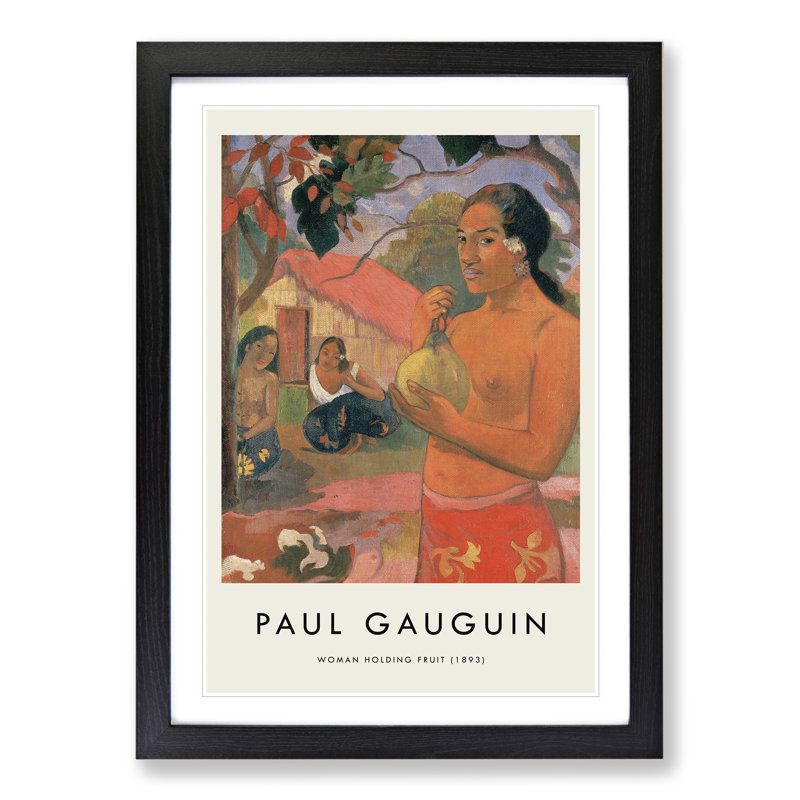 Where Are You Going Vol.1 by Paul Gauguin - Picture Frame Art Prints, 65cm H x 48cm W x 2cm D, Black Framed