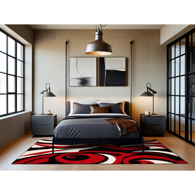 Obsidian Ray Rug, Rectangle 2' x 3'