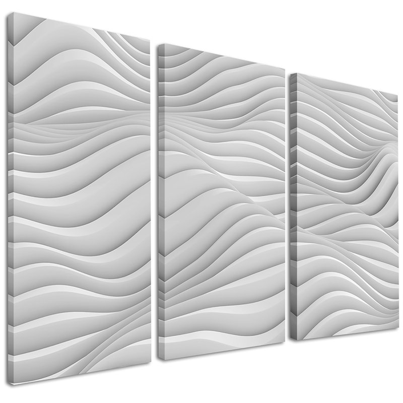 Fractal Rippled White Waves, impression sur toile tendue