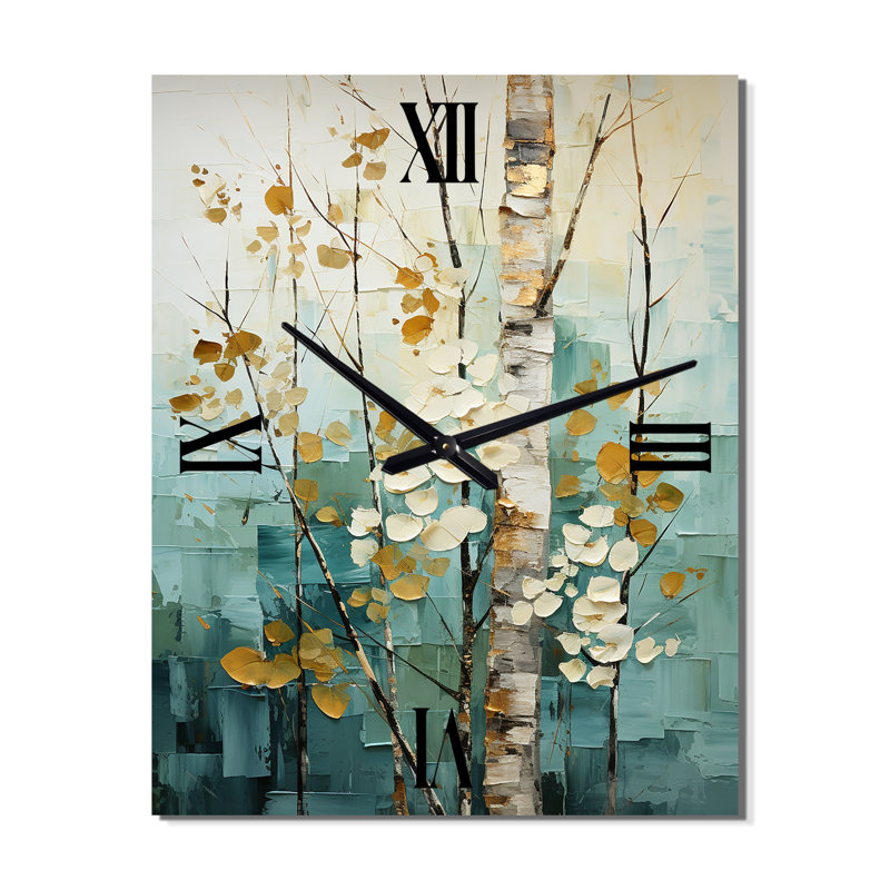 Horloge murale Birch Woods Whispering Winds, H 28 po x l 12 po x P 1 po