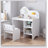 Kids Vanity Table With Mirror And Chair, Wooden Children's Dressing Makeup Desk With Storage Shelves For Study And Play
