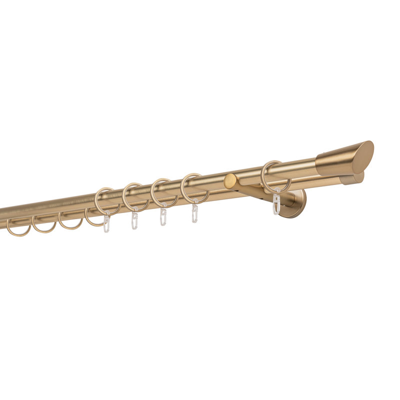 Curtain rod made to measure 20mm, 2cm H x 280cm W x 12cm D, Brass Matte