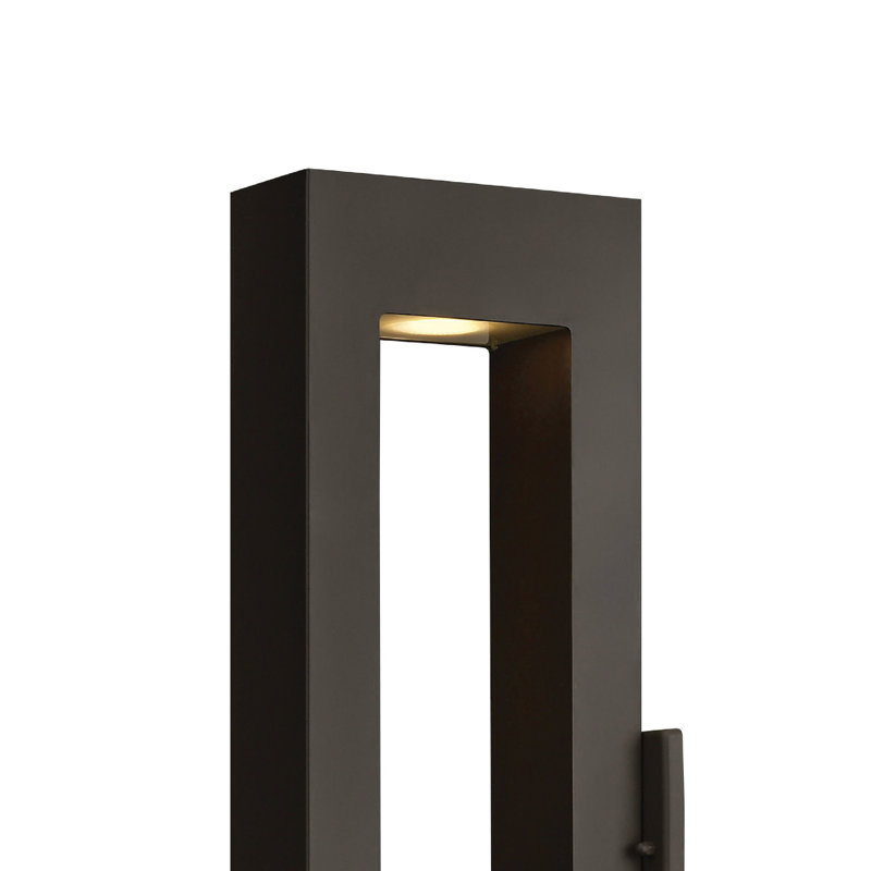 Large Wall Mount Lantern, Satin Black, 24" H x 3" W x 7.5" D