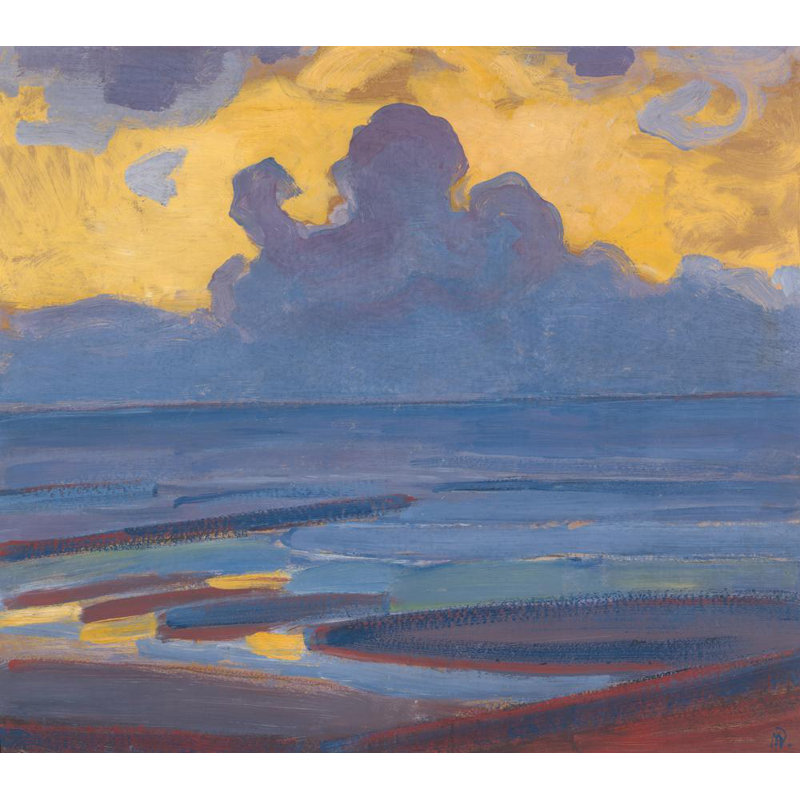 "By The Sea" par Piet Mondrian - Art mural sur toile tendue avec châssis, H 18 po x l 14 po