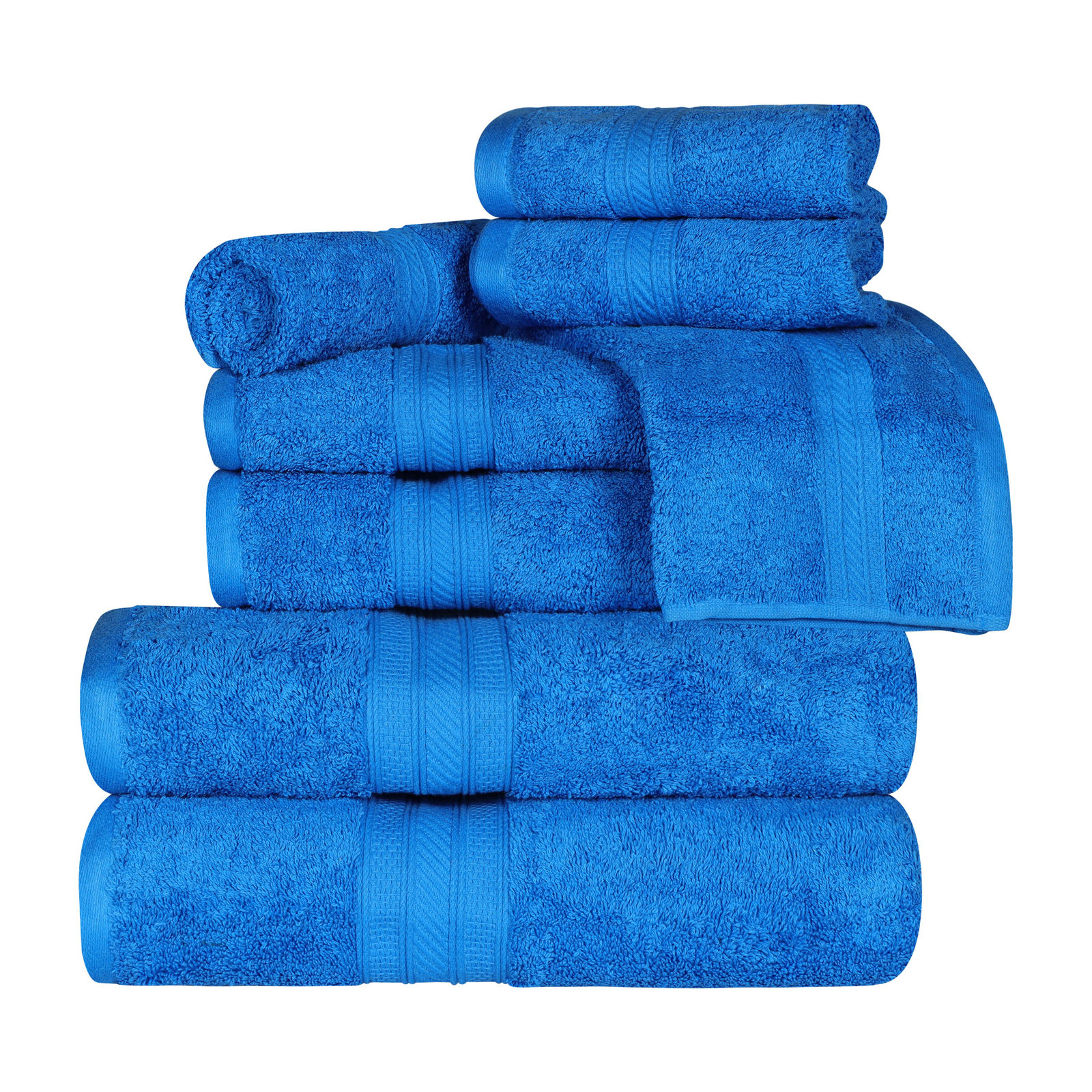 Glenlee Long Staple Combed Cotton Solid 8-Piece Quick-Drying Towel Set, Allure