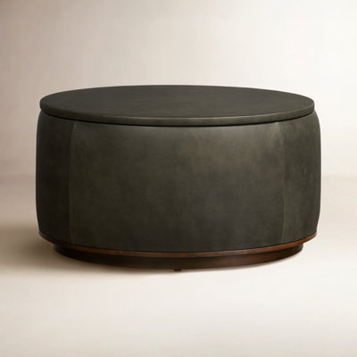 Herve Genuine Italian Leather Storage Ottoman