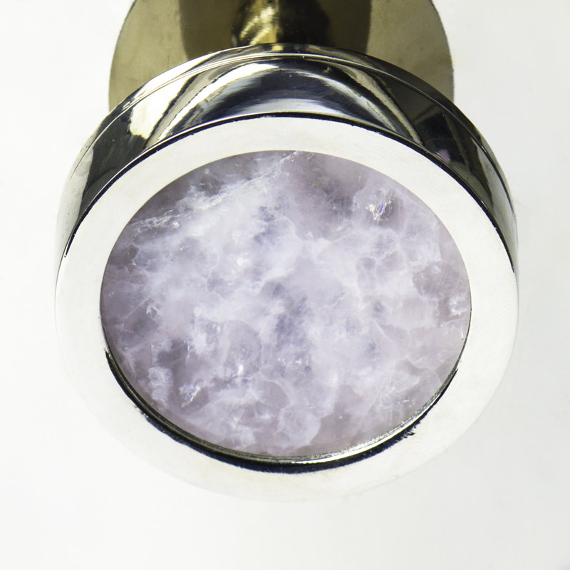 Shiny Nickel Wine Cooler with Agate Handles
