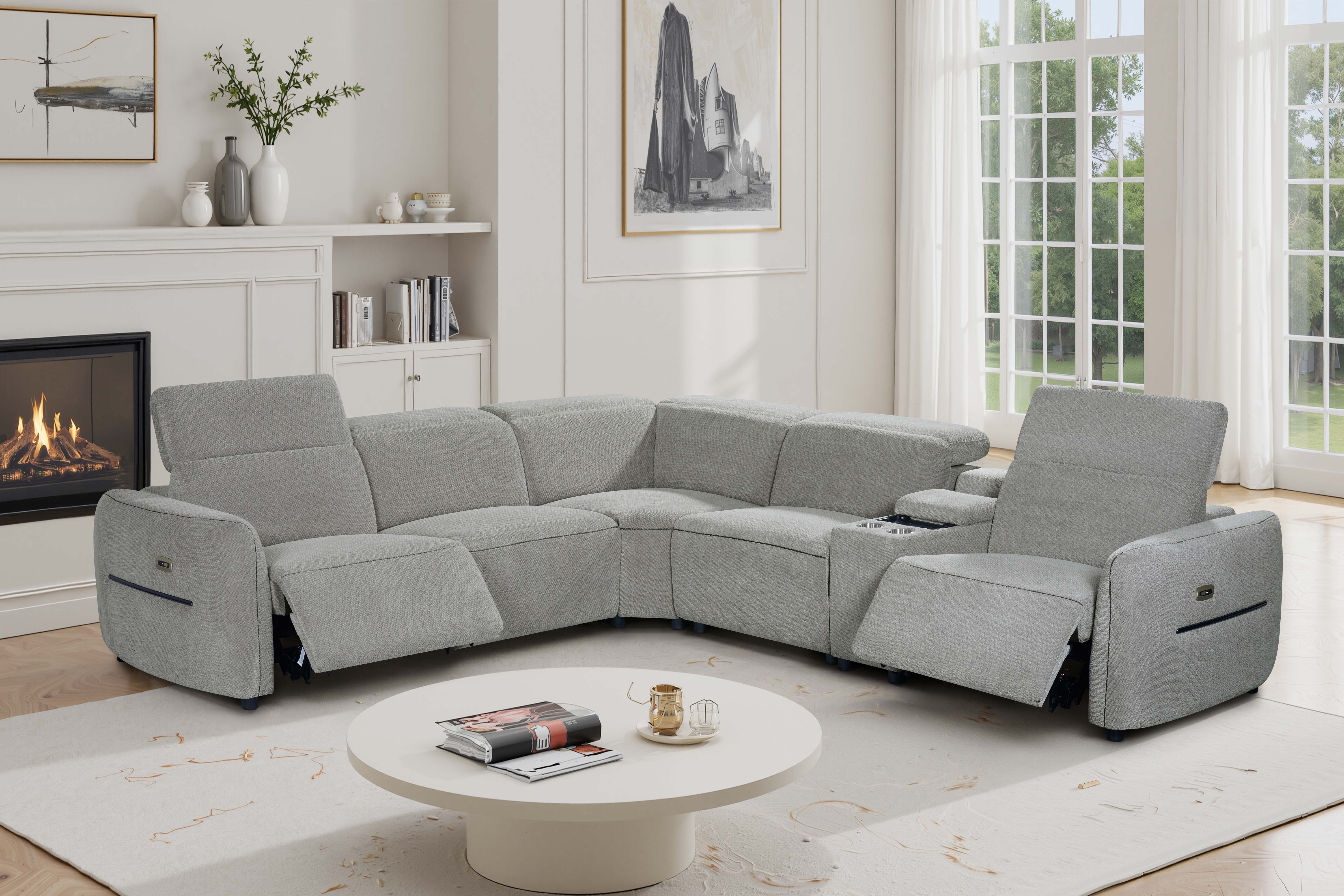 Wayfair Custom Upholstery Zentro Power Recliner L-Shaped Fabric