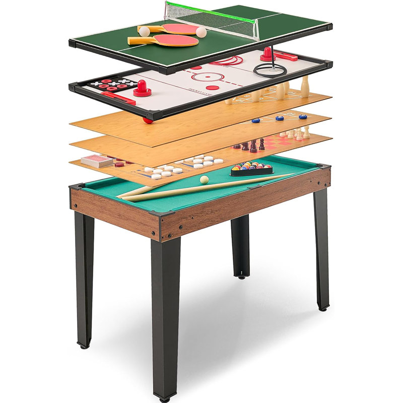 Ensemble de 11 tables de jeu combo 11-en-1 - table multi-jeux 2 pi x 4 pi, air hockey, billard, cadeaux pour adultes pour la maison, arcade, salle de jeux