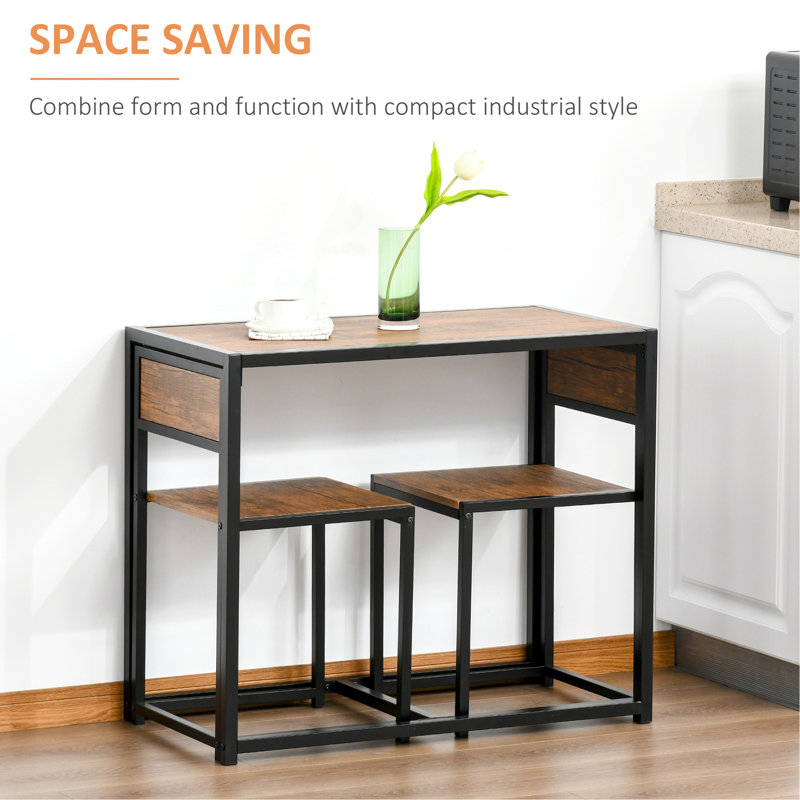 Ensemble de table de salle à manger de style industriel pour espaces compacts, rehaussant le décor moderne