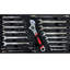 Boîte à outils 20 po 3 en acier avec outils, noir et rouge, et métal, plateau de rangement supérieur, poignée de transport pour le garage, la maison, outils portatifs d'établi, noir rouge, matériau robuste, glissière à roulement, multiple-1200246543