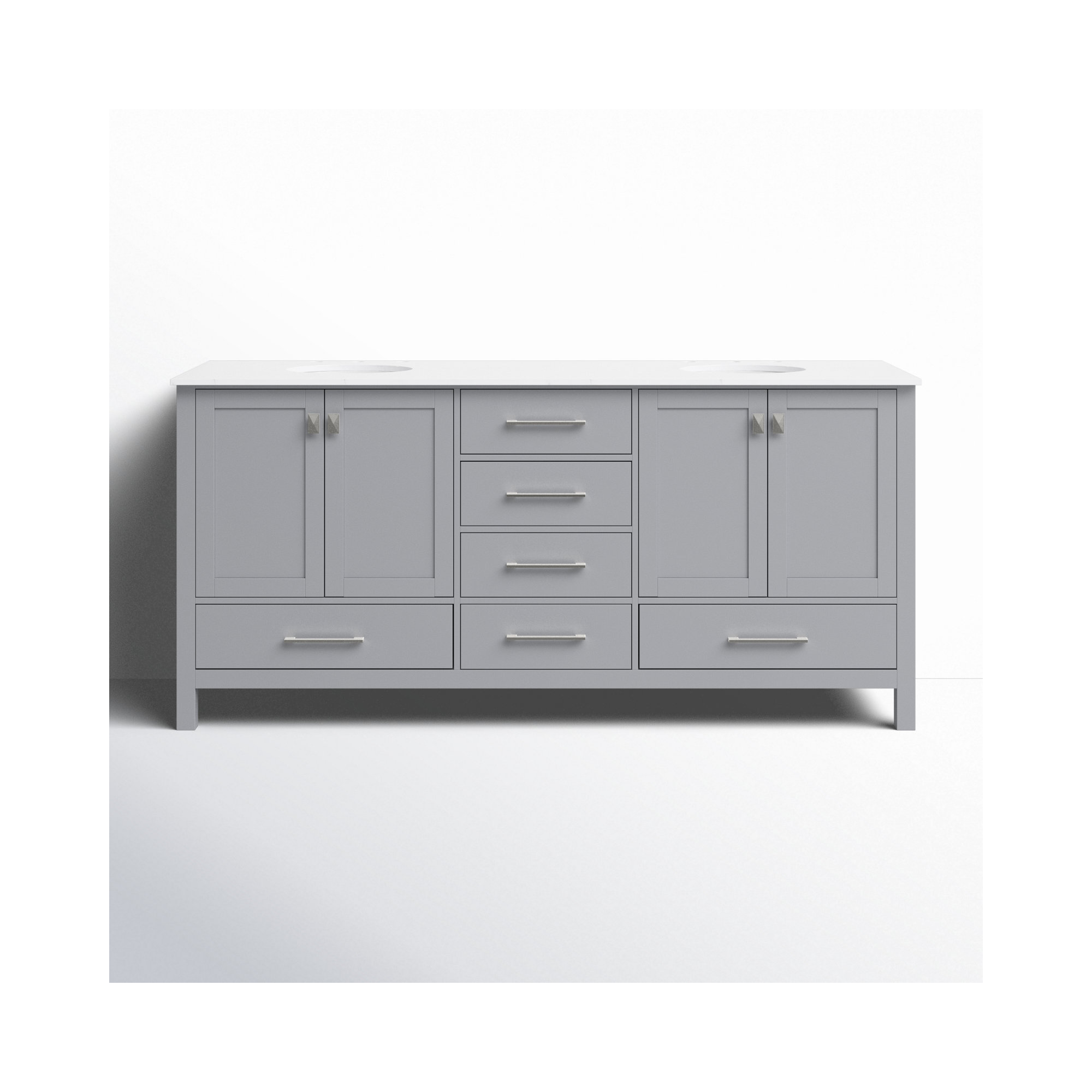 Irene 72'' Double Bathroom Vanity, Gray, Calacatta Quartz