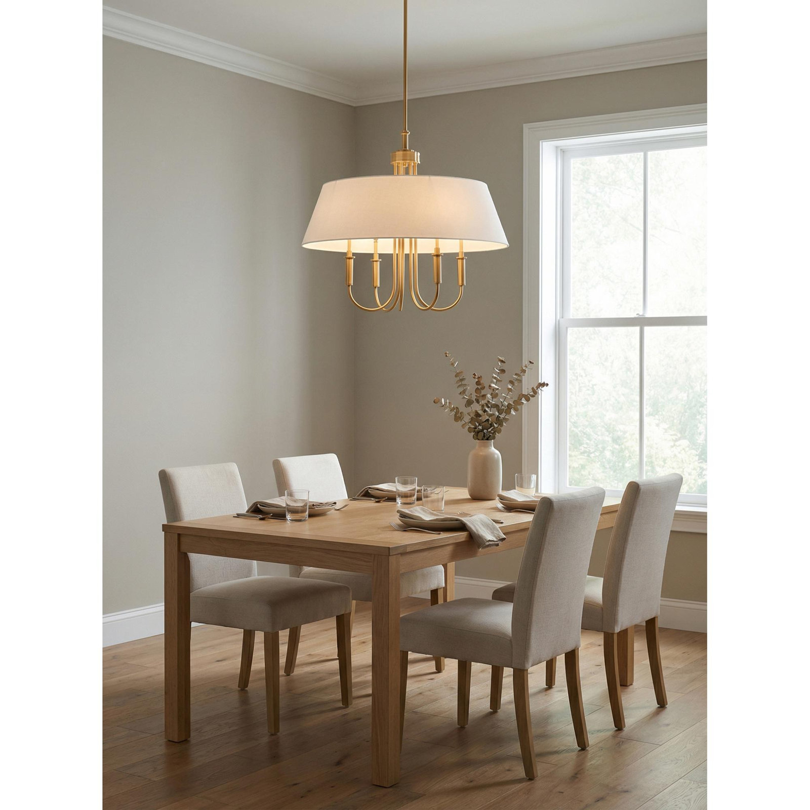 Iron 5-Light Chandelier, Brass