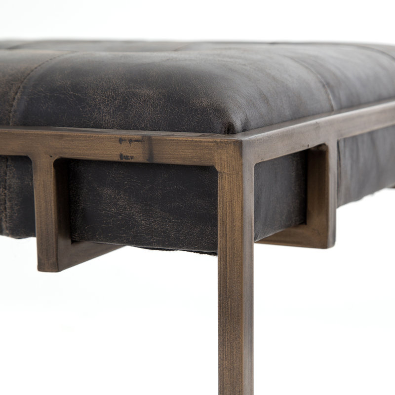 Oxford End Table, Antique Brass, Ebony Natural
