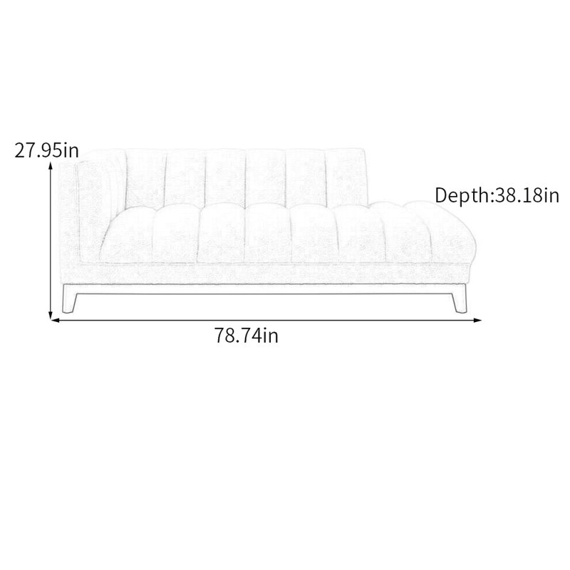 Chaise longue en polaire agneau Sleek Comfy, Orienté à gauche (vu de face)