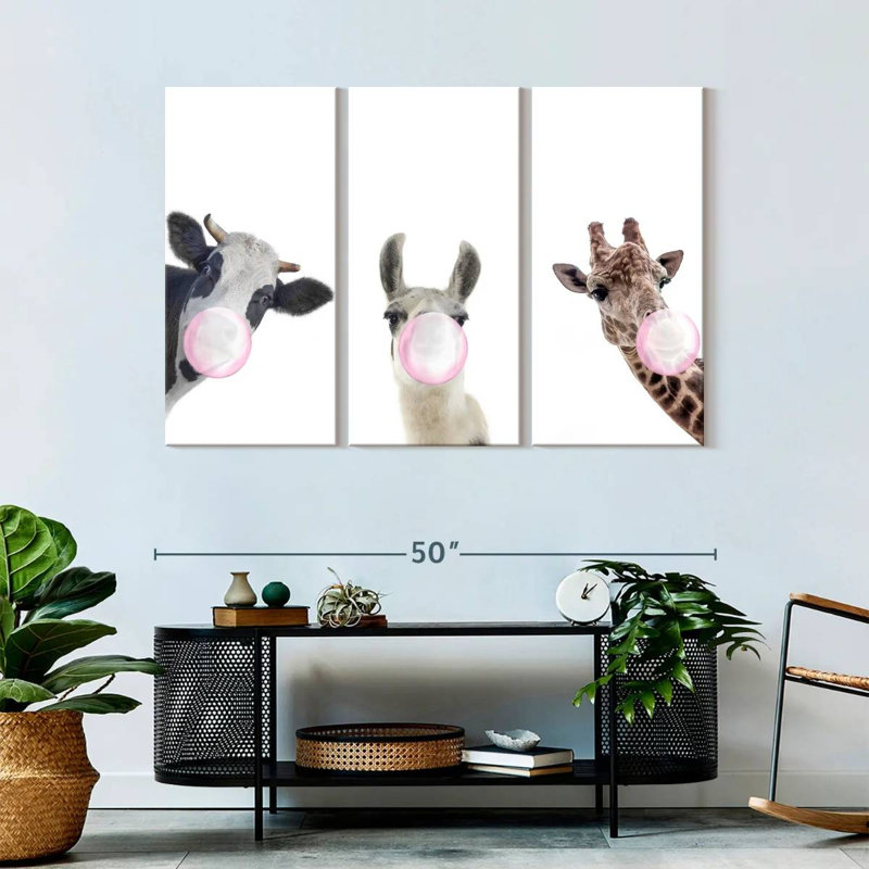 Silly Bubble Gum Animaux 3 pièces, H 32 po x l 50 po x P 1,25 po