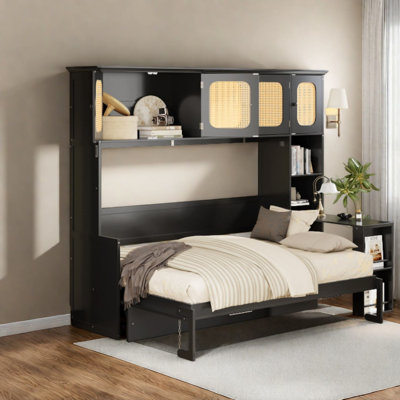 Lits peu encombrants avec rangement, lit escamotable moderne en bois aggloméré pour bureau à domicile