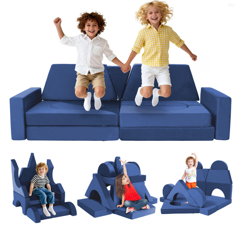 Canapé modulaire pour enfants 15 pièces, canapé convertible en mousse pour tout-petits, meubles de jeu polyvalents pour enfants, salle de jeux, salon