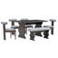 Ensemble de salle à manger 6 pièces, ensemble de table Mid-Century moderne pour 6 personnes avec 4 chaises et banc, sièges et dossier rembourrés-371250742-371250743