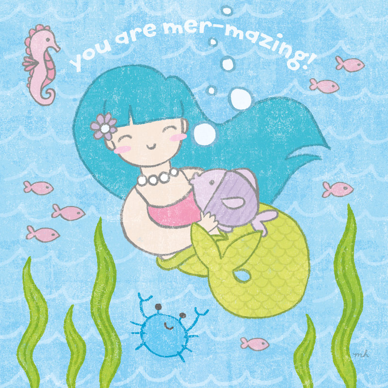 Magical Mermaid II by Moira Hershey - Wrapped Canvas Art Prints, 76cm H x 76cm W x 3.8cm D