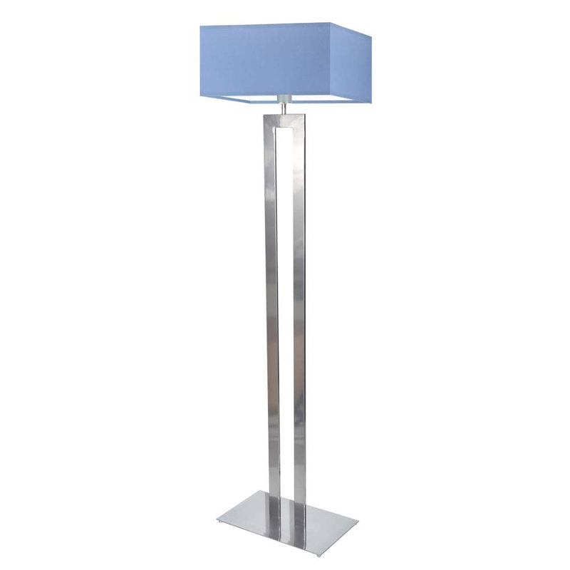 Arsh 161cm Traditional Floor Lamp, Blue, Silver