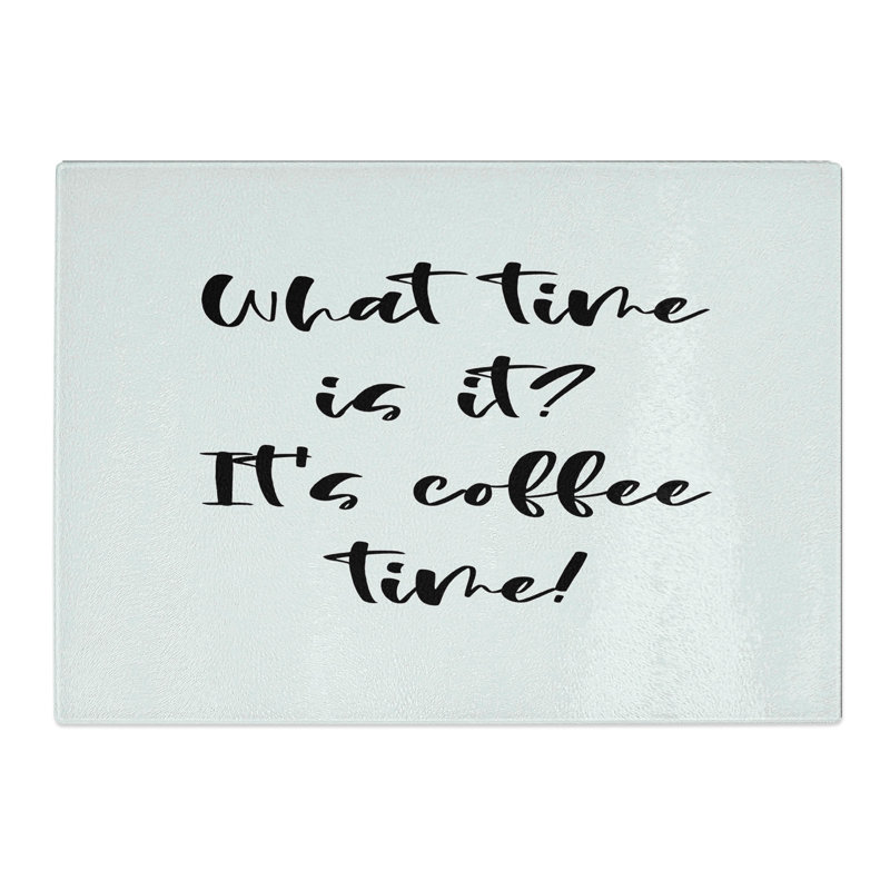 Coffee Time Typography Chopping Board, 0.4cm H x 20cm W x 28.5cm L
