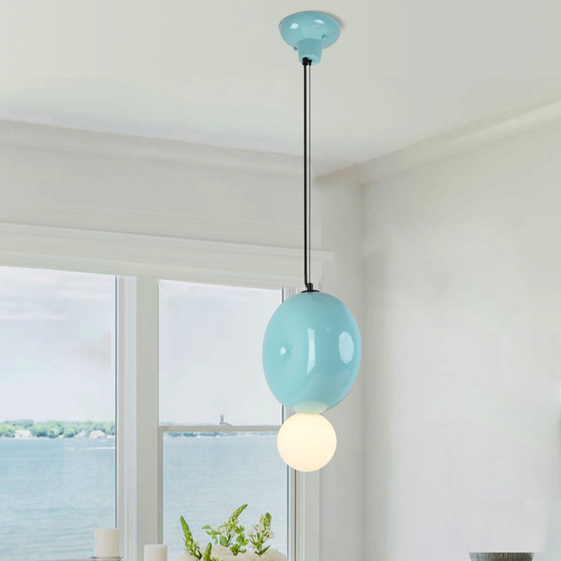 Luminaire suspendu sphérique moderne 1 lumière 9 pouces Donut