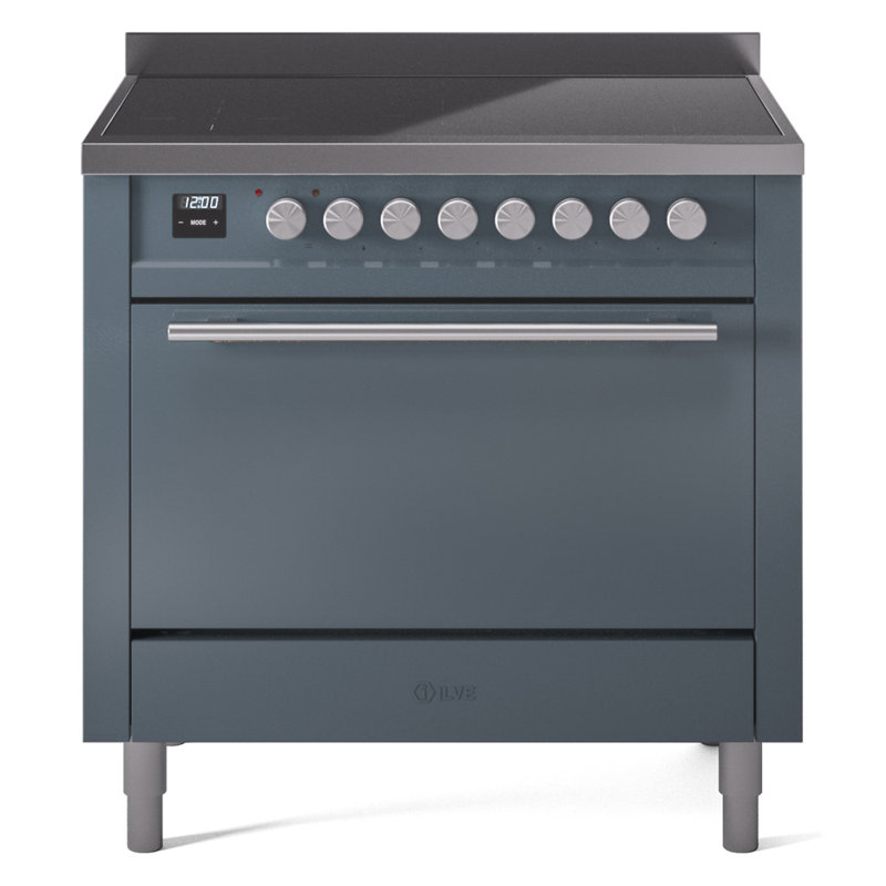 ILVE Professional Plus II 36 in Induction Range, Blue Gray/Stainless Steel