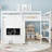 Twin-Size Loft Bed with Sliding Chalkboard, Built-in Bookshelf & Safe Guardrails for Kids, White-1436675600-1436675603