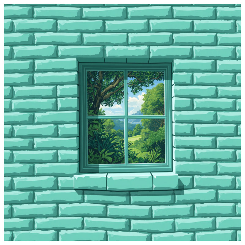 Toile tendue en toile de brique turquoise en plusieurs tailles, 16 po x 20 po