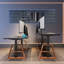 Bureau debout en bois massif noir et noyer-352219155