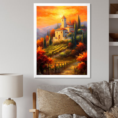 " Beautiful Sunset Castle In Italian Vineyard "