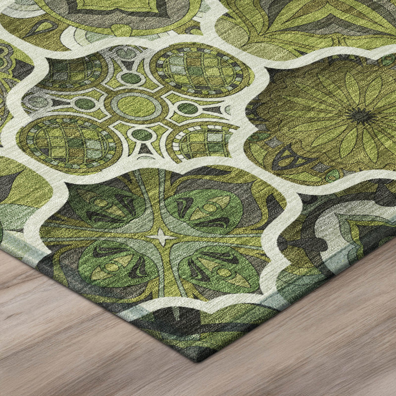 Tapis intérieur / extérieur lavable à la machine Chantille ACN2878, 10 pi x 14 pi, Olive