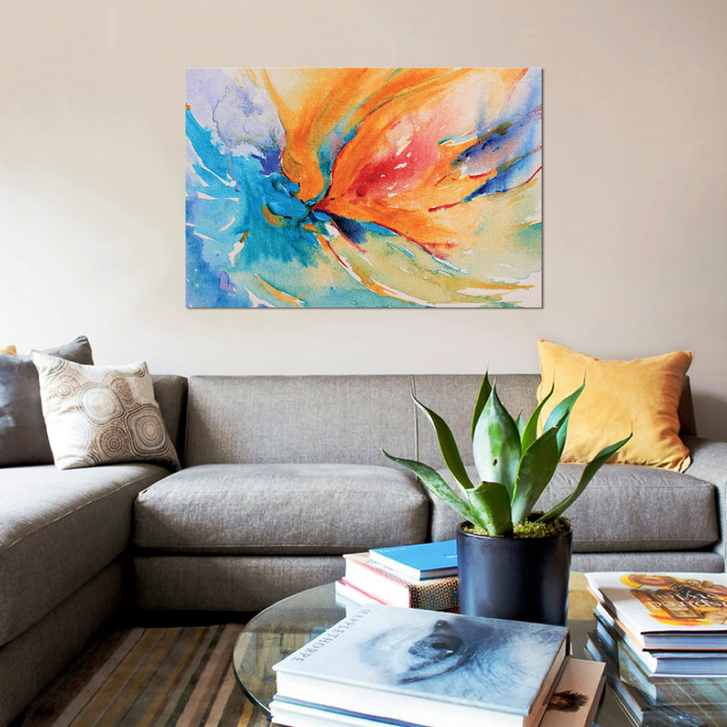 «Happiness», reproduction sur toile, H 18 po x l 26 po x P 1,5 po, Toile tendue, Pas de tapis