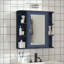 Armoire de rangement murale de salle de bain avec miroir, armoire à pharmacie avec tablette en bois réglable et portes, armoires de rangement montées avec 6 tablettes ouvertes-843520069