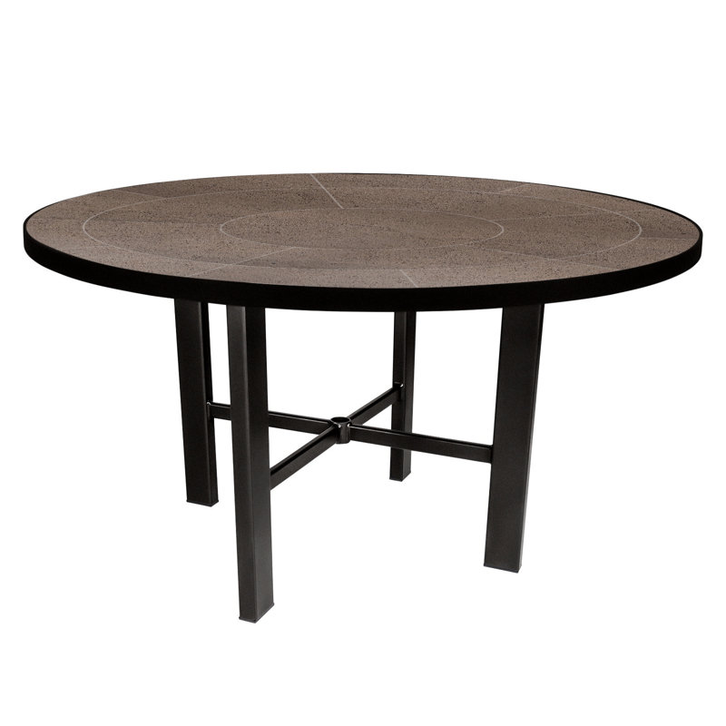 Tables Outdoor Round Bar Table, Canyon Taupe, Carbon Black, 29.5" H x 54" W x 54" D