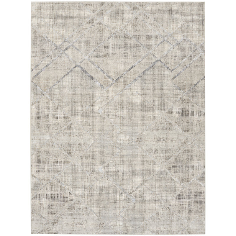 Tapis gris abstrait Dore, Rectangle 8 pi 6 po x 12 pi