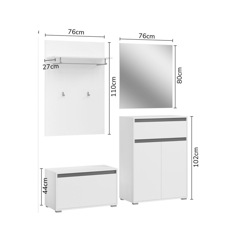 Bedar 4 Piece Hall Set